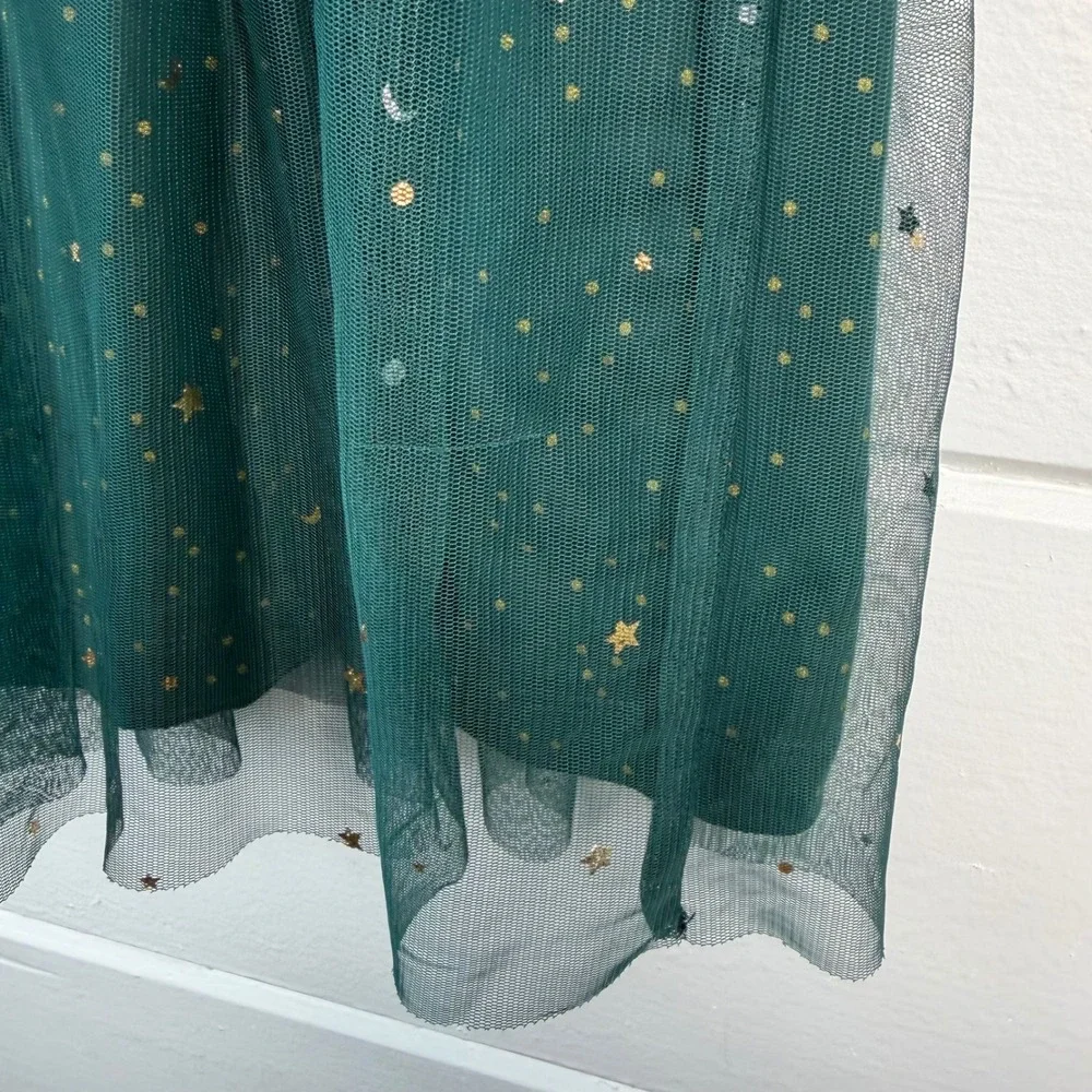 Hanna Andersson Baby Tulle Dress 85‎ 2T Green Gold Whimsy